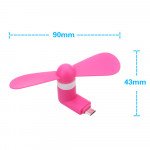 Wholesale Micro USB Android V8V9 Portable Cell Phone Mini Electric Cooling Fan (Pink)